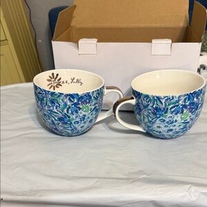 Lilly Pulitzer Blue and Green Floral Mug